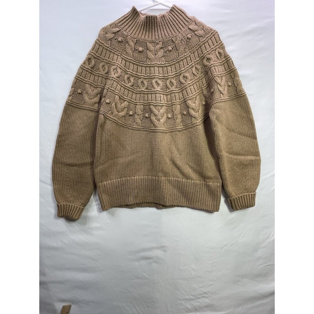 Banana Republic Couronne Cable Knit Sweater Size Medium Camel Color
